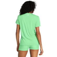 Load image into Gallery viewer, Under Armour Womens Tech Twist Short Sleeve V Neck, (350) Matrix Green/White/White, Large