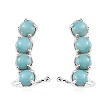 Load image into Gallery viewer, Blue Larimar Dangle Earrings Platinum Over 925 Sterling Silver Jewelry Gifts Birthday Mothers Day Gifts for Mom