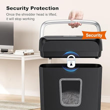 Load image into Gallery viewer, Bonsaii Paper Shredder for Home Use,6-Sheet Crosscut Paper and Credit Card Shredder for Home Office with Handle for Document,Mail,Staple,Clip-3.4 Gal Wastebasket(C237-B)