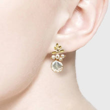 Load image into Gallery viewer, Pearl Earrings with 18k Gold Life Tree, 925 Sterling Needle & Baroque Pearl Drop Earrings for Women