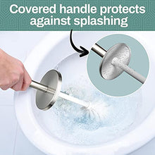 Load image into Gallery viewer, Chrome Stainless Steel Modern Toilet Brush & Holder Set (2 Pack) - Modern Toilet Bowl Brush Holder - Cleaner Toilet Brushes Bathroom Accessories - Bathroom Bowl Cleaner Brush with Caddy