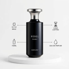 Load image into Gallery viewer, ASSAF Rebel Perfume 150 ml | Bold & Fearless Apple & Mandarin Fragrance | Cardamom & Caramel | Unconventional Signature Scent