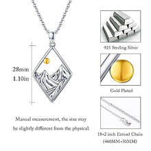 Load image into Gallery viewer, Mountain Necklace for Women S925 Sterling Silver Turquoise Gemstone Mountain Necklace Circle Mountain Range Necklace Nature Jewelry Gift for women Camper, Hikers