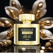 Load image into Gallery viewer, Lattafa Perfumes Confidential Private Gold for Unisex Eau de Parfum Spray, 3.4 Ounce