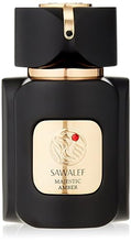 Load image into Gallery viewer, Sawalef Majestic Amber - Elegant Body Mist - Intense Long-Lasting Scent - Floral and Fruity Fragrance - Suitable for Daily Wear - 2.7 oz EDP Spray