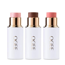 Load image into Gallery viewer, Ogee Face Stick Radiant Collection Trio - Contour Stick Makeup Collection - Certified Organic Contour Palette - Includes Bronzer Stick, Blush Stick & Highlighter Stick