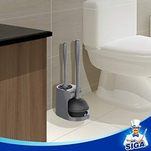 Load image into Gallery viewer, MR.SIGA Toilet Plunger and Bowl Brush Combo for Bathroom Cleaning, Gray, 1 Set
