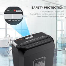 Load image into Gallery viewer, Bonsaii Paper Shredder for Home Use,6-Sheet Crosscut Paper and Credit Card Shredder for Home Office with Handle for Document,Mail,Staple,Clip-3.4 Gal Wastebasket(C237-B)
