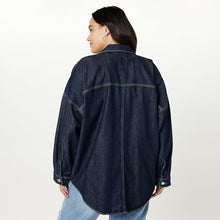 Load image into Gallery viewer, The Drop Women's Pilar Long Denim Shirt Jacket, Washed Black, 5X, Plus Size
