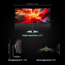Load image into Gallery viewer, INNOCN 34G1R 34" Curved Ultrawide Gaming Monitor 3440 x 1440p 165Hz PC Computer Monitor Gamer, USB Type C Power Delivery, HDMI, DP, Built-in 2.1 Stereo Speakers, Charger Pad, Black