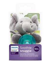 Load image into Gallery viewer, Philips AVENT Soothie Snuggle Pacifier Holder with Detachable Pacifier, 0m+, Elephant, SCF347/03- 1 Count (Pack of 1)
