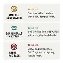 Load image into Gallery viewer, Every Man Jack Men's Deodorant Variety Set - Includes Three Full-Sized Deodorant Sticks with Clean Ingredients & Incredible Scents - Cedar + Red Sage, Amber + Sandalwood, Sea Mineral + Citron