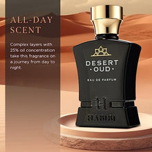 Load image into Gallery viewer, H HABIBI Desert Oud Arabian Fragrance for Men - Floral, Woody, Patchouli Cologne for Men - Warm, Sweet & Spicy Niche Eau de Parfum Men - Blended with Rare Exotic Notes Made In USA
