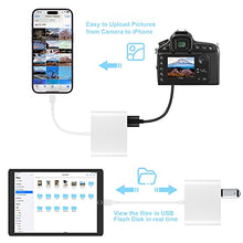 Load image into Gallery viewer, SZHAIYIJIN SD Card Reader for iPhone, Memory Card Reader with USB Camera Adapter Plug and Play Trail Game Camera SD Card Viewer Supports SD and TF Card Micro SD Card Adapter for iPad No App Required