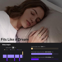 Load image into Gallery viewer, Smart Ring Health Tracker for Women & Men, Fitness Ring with Sleep & Motion Tracking, Touch Control, No Subscription Required, Compatible with iOS & Android (Gold, 10)