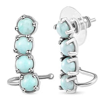 Load image into Gallery viewer, Blue Larimar Dangle Earrings Platinum Over 925 Sterling Silver Jewelry Gifts Birthday Mothers Day Gifts for Mom
