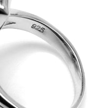 Load image into Gallery viewer, Silvershake Long Created Black Onyx Inlay White Gold Plated 925 Sterling Silver Ring Size 5