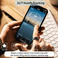 Load image into Gallery viewer, Smart Ring Health Tracker for Women & Men, Fitness Ring with Sleep & Motion Tracking, Touch Control, No Subscription Required, Compatible with iOS & Android (Gold, 10)