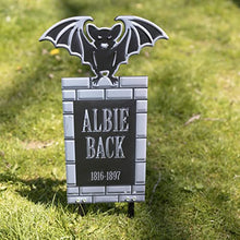 Load image into Gallery viewer, 3-D Metal Halloween Ghost Cemetery 17" Tombstones- Full Set of 5 w Stakes -Durable, Rustproof, UV Raised Printing-Upgrade Your Haunted House Mansion Cemetary Lawn Decor-No More Flimsy Foam Graveyards