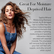 Load image into Gallery viewer, Saphira Mineral Moisturizing Shampoo, Hydration and Shine for Dry, Damaged, Permed or Chemically Treated Hair and Scalp, Sulfate-Free, Paraben-Free, Vegan, Prevents Frizz and Split Ends, 3 Ounce