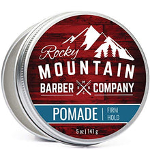 Load image into Gallery viewer, Rocky Mountain Barber Company Pomade for Men - 5 oz Tub Classic Styling Product with Strong Firm Hold for Side Part, Pompadour & Slick Back Looks – High Shine & Easy to Wash Out – Water Based