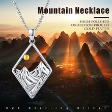 Load image into Gallery viewer, Mountain Necklace for Women S925 Sterling Silver Turquoise Gemstone Mountain Necklace Circle Mountain Range Necklace Nature Jewelry Gift for women Camper, Hikers