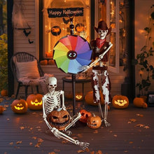 Load image into Gallery viewer, AW 2 Pack Pirate Life Size Skeleton Poseable, Full Size Western Cowboy Skeleton 5.4 Ft Plastic for Halloween Party Decorations Haunted House Props 2024