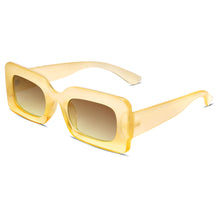 Load image into Gallery viewer, SOJOS Retro 90s Nude Rectangle Sunglasses Womens Mens Trendy Chunky Glasses Gradient Yellow Frame Yellow Lens