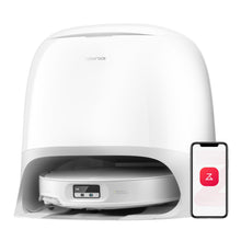 Load image into Gallery viewer, roborock Qrevo CurvX Robot Vacuum and Mop, 22,000Pa Suction, 3.14’’ Ultra Slim, Zero-Tangling Design, Reactive AI Obstacle Recognition, AdaptiLift Chassis, Auto Hot Water Mop Washing & Drying