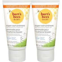 Load image into Gallery viewer, Burt's Bees Baby Diaper Rash Cream, 40% Zinc Oxide Calms & Soothes Skin for Fast Relief, Eczema Safe Balm, 100% Natural Origin Plant Based Formula, Pediatrician Tested, Travel Size, 6 oz (3 oz 2-Pack)