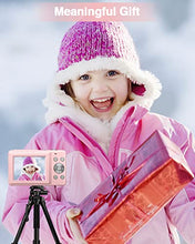 Load image into Gallery viewer, Lecran Digital Camera, FHD 1080P Kids Camera with 32GB Card, 2 Batteries, Lanyard, 16X Zoom Anti Shake, 44MP Compact Portable Small Point Shoot Camera Gift for Kid Student Children Teen Girl Boy(Pink)