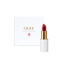 Load image into Gallery viewer, Ogee Full Bloom Sculpted Lipstick (Santana - Cherry Red) - Long Lasting Organic Lipstick with Jojoba Oil & Micro Hyaluronic Acid - 70% Organic Ingredients & Made in USA