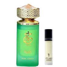 Load image into Gallery viewer, Paris Corner Pistachio Khair Perfume EDP 3.4Fl Oz with 8ml L'Fumes Roll-On Layering Perfume Oil UNISEX - EDP and Oil Combo