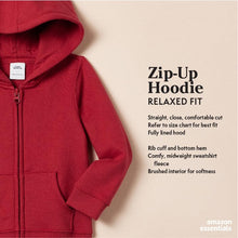Load image into Gallery viewer, Amazon Essentials Girls' Fleece Zip-Up Hoodie Sweatshirt, Bright Pink, Small