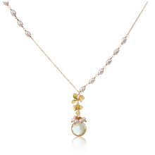 Load image into Gallery viewer, 18K Gold Baroque Pearl Necklace For Women Dainty Simple Leaf Pendant Natural Real Freshwater Pearl Jewelry Wedding Charm Mother Birthday Gifts Bridesmaid Hanging Jewelry (Baroque)