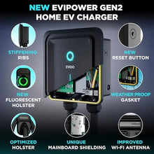 Load image into Gallery viewer, EVIQO Level 2 EV Charger, 40 Amp, J1772 for Non-Tesla EVs, 25ft Cable, WiFi (2.4GHz) Smart App, Weatherproof Indoor/Outdoor (IP66, NEMA 4), UL & ETL Certified, NEMA 14-50 Plug-in 240V