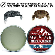 Load image into Gallery viewer, Rocky Mountain Barber Company Pomade for Men - 5 oz Tub Classic Styling Product with Strong Firm Hold for Side Part, Pompadour & Slick Back Looks – High Shine & Easy to Wash Out – Water Based
