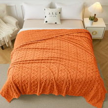 Load image into Gallery viewer, Aganear Fleece Throw Blanket - Cozy Soft Fuzzy Throw Blanket Boho Fall Decor Throw Blankets for Couch, Warm Present for Birthday, Christmas, Halloween, Housewarming(50"x60", Burnt Orange)