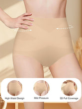 Load image into Gallery viewer, QUASTI Women's High Waisted Underwear Tummy Control Cotton Postpartum Panties Full Coverage Briefs 4 Pack(Regular & Tummy control Plus)(L)