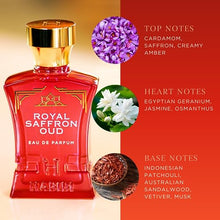 Load image into Gallery viewer, H HABIBI Royal Ambery Saffron Perfume Oud Arabian for Men & Women - Warm, Woody, Aromatic Fragrance for Men & Women - With Notes of Jasmine, Patchouli, Sandalwood & Amber Perfume - Eau de Parfum