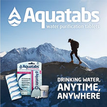 Load image into Gallery viewer, Aquatabs 397mg Water Purification Tablets (100 Pack). Water Filtration System for, Camping, Emergencies, Survival, and RVs. Easy to Use Water Treatment and Disinfection.