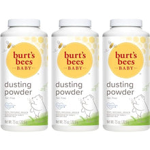 Load image into Gallery viewer, Burt's Bees Baby Dusting Powder, 100% Natural Origin, Talc-Free, Pediatrician Tested, 7.5 Ounces, Pack of 3, Pack May Vary