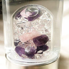 Load image into Gallery viewer, VitaJuwel ViA WELLNESS - Crystal Water Bottle with Amethyst, Rose Quartz & Clear Quartz