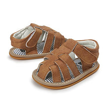 Load image into Gallery viewer, CoKate Baby Boys Girls Sandals Rubber Sole Outdoor First Walker Toddler Girls Boys Summer Shoes (D-Khaki, numeric_3)