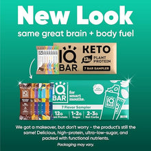 Load image into Gallery viewer, IQBAR Brain and Body Plant Protein Bars - 7 Bar Sampler Pack - Low Carb, High Fiber, Gluten Free, Healthy Vegan Snacks - Low Sugar Keto Energy Bars