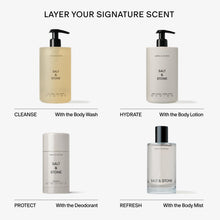 Load image into Gallery viewer, Salt & Stone Body Lotion for Women & Men | Hydrates, Nourishes & Softens Skin | Restores Dry Skin | Fast-Absorbing | Cruelty-Free & Vegan (100 ml) (Santal & Vetiver)