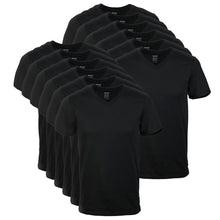 Load image into Gallery viewer, Gildan Men's V-Neck T-Shirts, Multipack, Style G1103, Black (12-Pack)