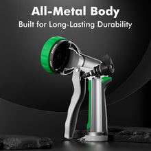 Load image into Gallery viewer, RESTMO Garden Hose Nozzle, Heavy Duty Metal Water Hose Nozzle with 7 Adjustable Spray Patterns, High Pressure Hand Sprayer with Flow Control for Watering Plants & Lawns, Washing Cars & Pets