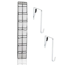 Load image into Gallery viewer, Over the Door Shoe Organizer with 14 Large Mesh Pockets, Space Saving Hanging Storage for Shoes & Accessories, Holds up to 40 lbs, Black Closet Rack Hanger WHITE