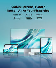 Load image into Gallery viewer, ACEMAGIC Mini PC Windows 11 Pro, AMD Ryzen 4300U(Beat 3500U/N150/N95, up to 3.7GHz), 16GB DDR4 RAM 512 SSD Mini Computers, 28W MAX Desktop 4K Triple Display/HDMI/WiFi/BT/LAN for Home Office Business